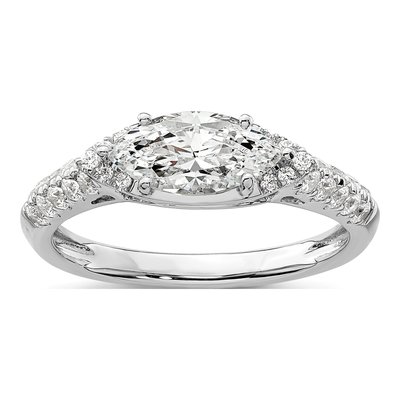 14K White Gold Lab-Grown Diamond Engagement Ring Semi-Mount