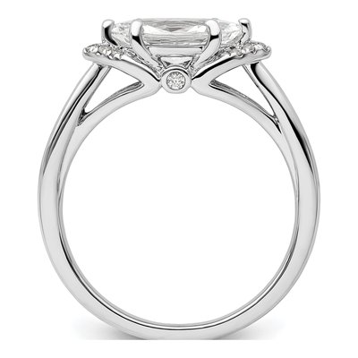 14K White Gold Lab-Grown Diamond Center East-West Marquise Engagement Ring Semi-Mount – view 3