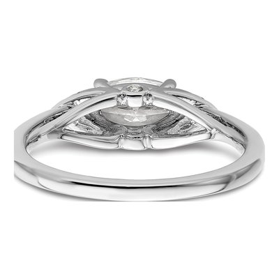 14K White Gold Lab-Grown Diamond Center East-West Marquise Engagement Ring Semi-Mount – view 6