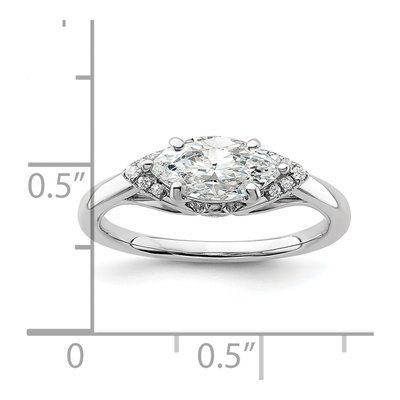 14K White Gold Lab-Grown Diamond Center East-West Marquise Engagement Ring Semi-Mount – view 8