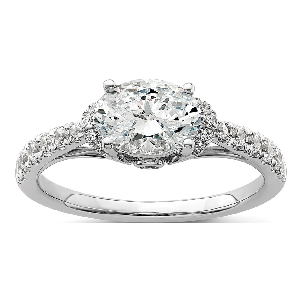 14K White Gold Lab-Grown Diamond Engagement Ring Semi-Mount