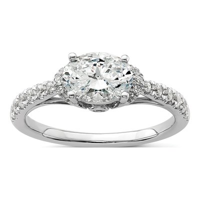 14K White Gold Lab-Grown Diamond Engagement Ring Semi-Mount