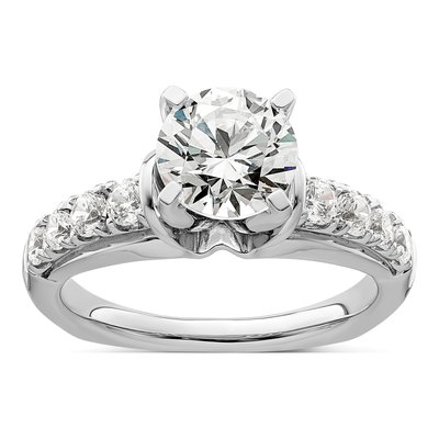 14K White Gold Lab-Grown Diamond Engagement Ring Semi-Mount