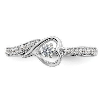 14K White Gold 1/5 ct tw Lab-Grown Diamond Promise Ring – view 5