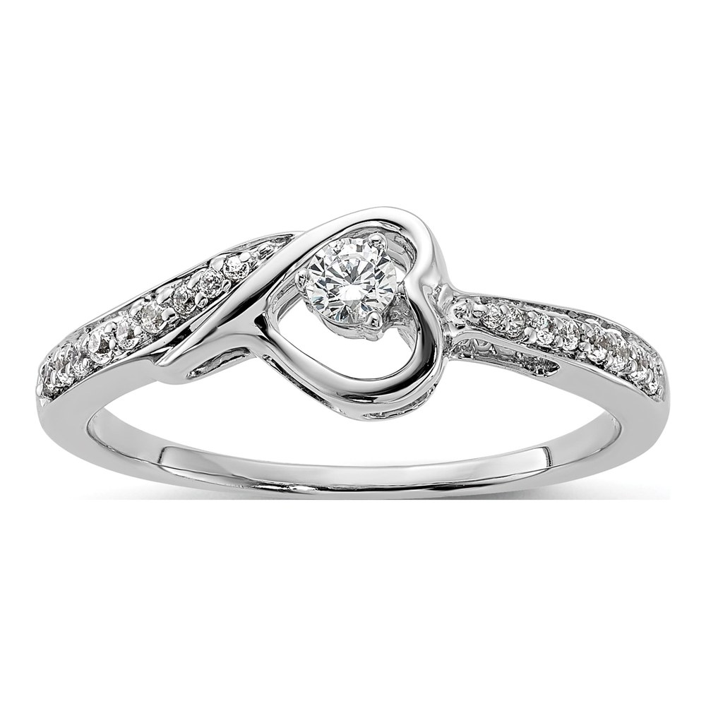 14K White Gold 1/5 ct tw Lab-Grown Diamond Promise Ring
