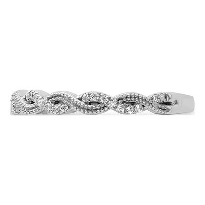 14K White Gold 1/6 ct tw Lab-Grown Diamond Wedding Band – view 3