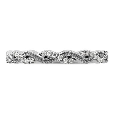 14K White Gold 1/6 ct tw Lab-Grown Diamond Wedding Band – view 4