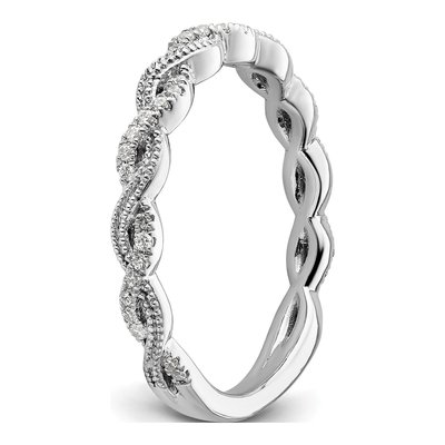 14K White Gold 1/6 ct tw Lab-Grown Diamond Wedding Band – view 6
