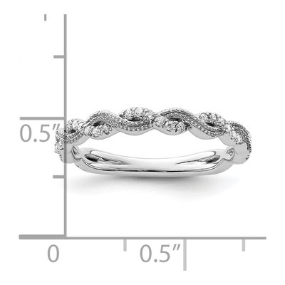 14K White Gold 1/6 ct tw Lab-Grown Diamond Wedding Band – view 7
