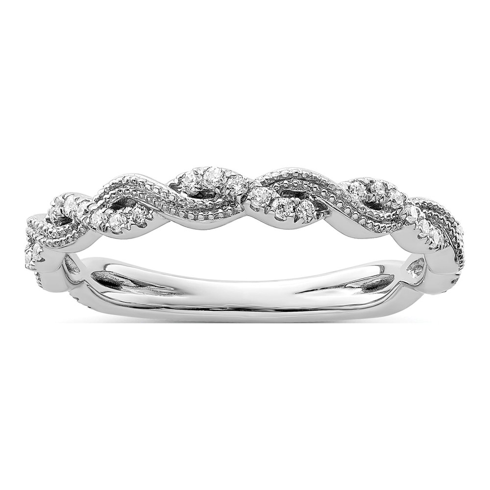 14K White Gold 1/6 ct tw Lab-Grown Diamond Wedding Band