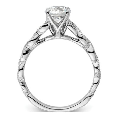 14K White Gold Lab-Grown Diamond Center Round Engagement Ring Semi-Mount – view 3