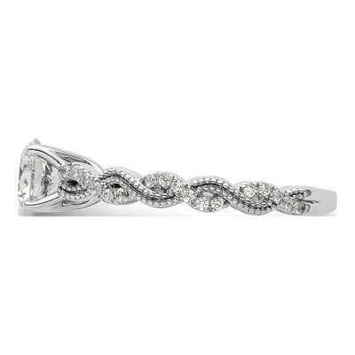 14K White Gold Lab-Grown Diamond Center Round Engagement Ring Semi-Mount – view 4