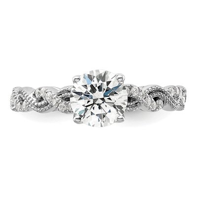 14K White Gold Lab-Grown Diamond Center Round Engagement Ring Semi-Mount – view 5