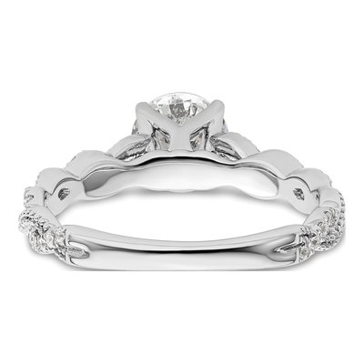 14K White Gold Lab-Grown Diamond Center Round Engagement Ring Semi-Mount – view 6