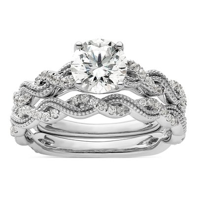 14K White Gold Lab-Grown Diamond Center Round Engagement Ring Semi-Mount – view 8