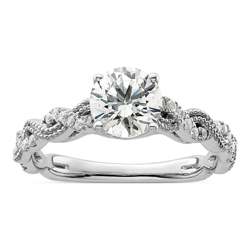 14K White Gold Lab Grown Diamond Semi-Mount Ring