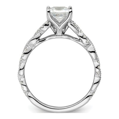 14K White Gold Lab-Grown Diamond Center Princess Engagement Ring Semi-Mount – view 3