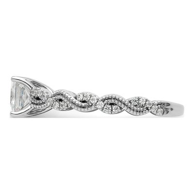14K White Gold Lab-Grown Diamond Center Princess Engagement Ring Semi-Mount – view 4