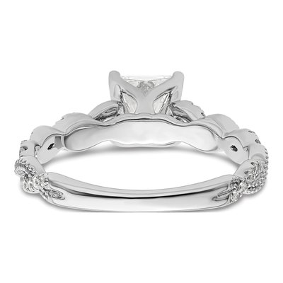 14K White Gold Lab-Grown Diamond Center Princess Engagement Ring Semi-Mount – view 6
