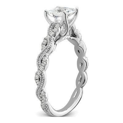 14K White Gold Lab-Grown Diamond Center Princess Engagement Ring Semi-Mount – view 7