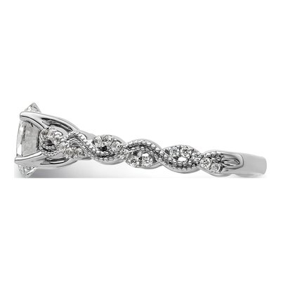 14K White Gold Lab-Grown Diamond Oval Halo Engagement Ring Semi-Mount – view 3