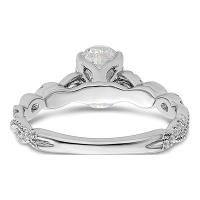 14K White Gold Lab-Grown Diamond Oval Halo Engagement Ring Semi-Mount – view 5