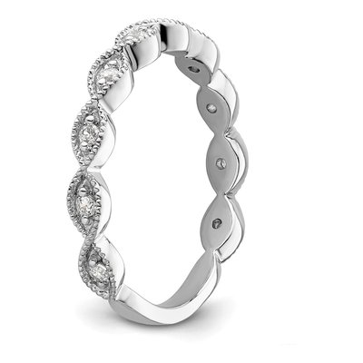 14K White Gold 1/6 ct tw Lab-Grown Diamond Wedding Band – view 7
