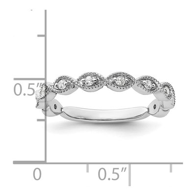 14K White Gold 1/6 ct tw Lab-Grown Diamond Wedding Band – view 8