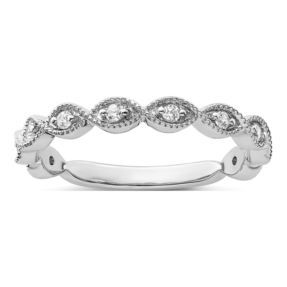 14K White Gold 1/6 ct tw Lab-Grown Diamond Wedding Band