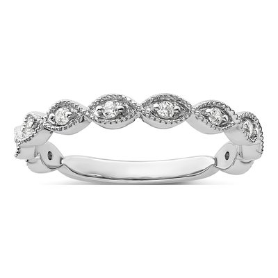 14K White Gold 1/6 ct tw Lab-Grown Diamond Wedding Band