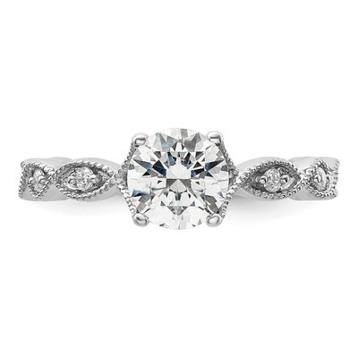 14K White Gold Lab-Grown Diamond Engagement Ring Semi-Mount – view 5