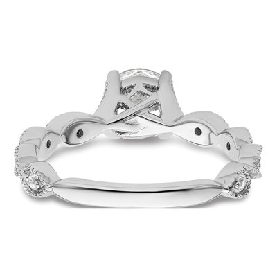 14K White Gold Lab-Grown Diamond Engagement Ring Semi-Mount – view 6