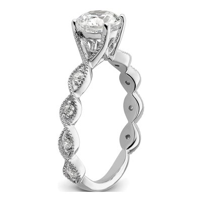 14K White Gold Lab-Grown Diamond Engagement Ring Semi-Mount – view 7