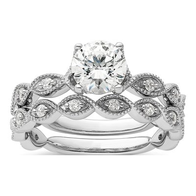 14K White Gold Lab-Grown Diamond Engagement Ring Semi-Mount – view 8