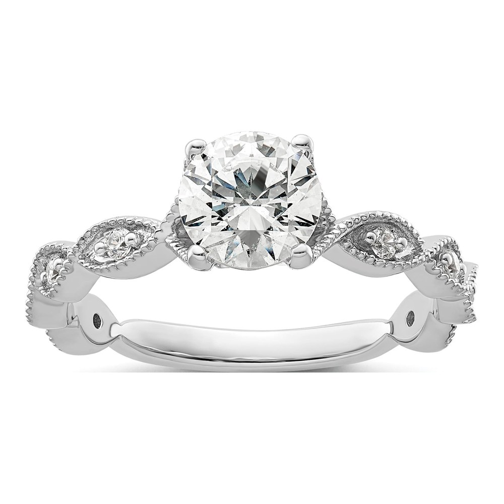 14K White Gold Lab-Grown Diamond Engagement Ring Semi-Mount