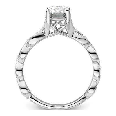 14K White Gold Lab-Grown Diamond Oval Engagement Ring Semi-Mount – view 3