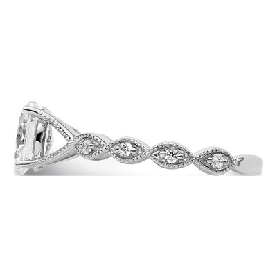 14K White Gold Lab-Grown Diamond Oval Engagement Ring Semi-Mount – view 4