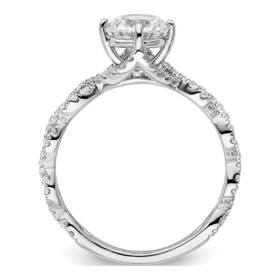 14K White Gold Lab-Grown Diamond Halo Engagement Ring Semi-Mount – view 3