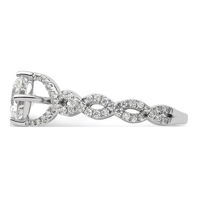 14K White Gold Lab-Grown Diamond Halo Engagement Ring Semi-Mount – view 4
