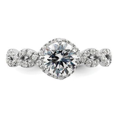 14K White Gold Lab-Grown Diamond Halo Engagement Ring Semi-Mount – view 5