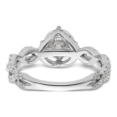 14K White Gold Lab-Grown Diamond Halo Engagement Ring Semi-Mount – view 6