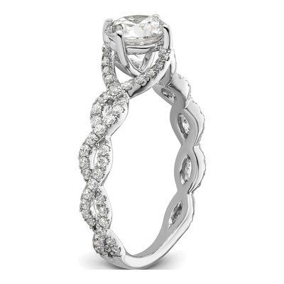 14K White Gold Lab-Grown Diamond Halo Engagement Ring Semi-Mount – view 7