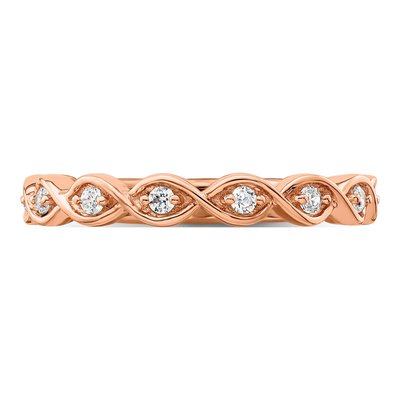 14K Rose Gold 1/5 ct tw Lab-Grown Diamond Wedding Band – view 4