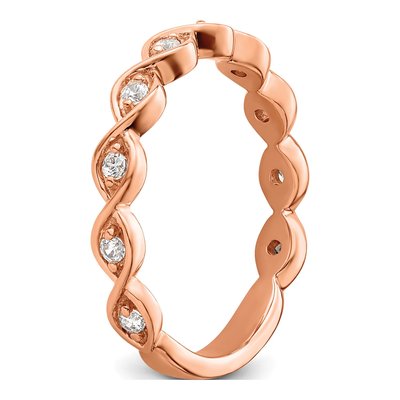 14K Rose Gold 1/5 ct tw Lab-Grown Diamond Wedding Band – view 6