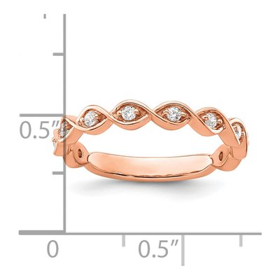 14K Rose Gold 1/5 ct tw Lab-Grown Diamond Wedding Band – view 7