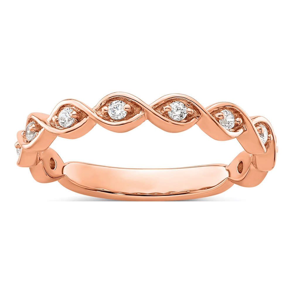14K Rose Gold 1/5 ct tw Lab-Grown Diamond Wedding Band