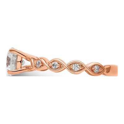 14K Rose Gold Lab-Grown Diamond Engagement Ring Semi-Mount – view 3