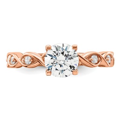 14K Rose Gold Lab-Grown Diamond Engagement Ring Semi-Mount – view 4