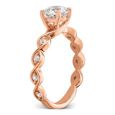 14K Rose Gold Lab-Grown Diamond Engagement Ring Semi-Mount – view 6
