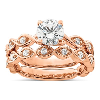 14K Rose Gold Lab-Grown Diamond Engagement Ring Semi-Mount – view 7